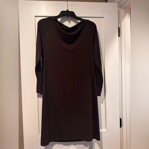 NWOT Eileen Fisher dark brown Long Sleeve Dress size small